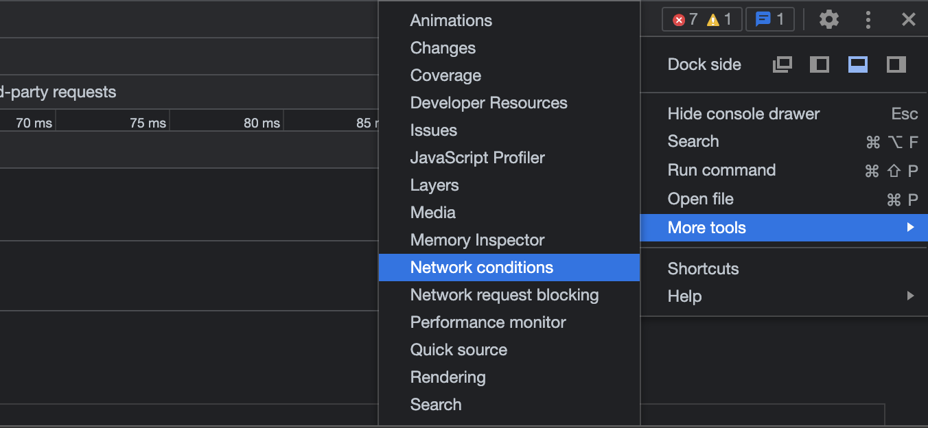 adding Network conditions